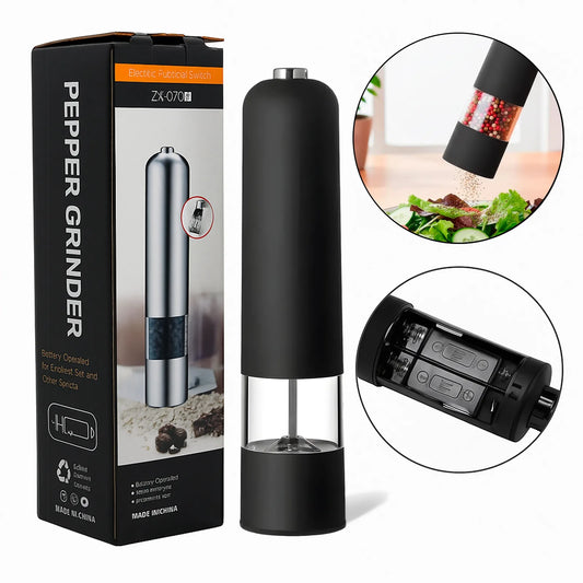 Moledor Eléctrico de Gravedad Sal y Pimienta Acero Inox | Uso 1 Mano